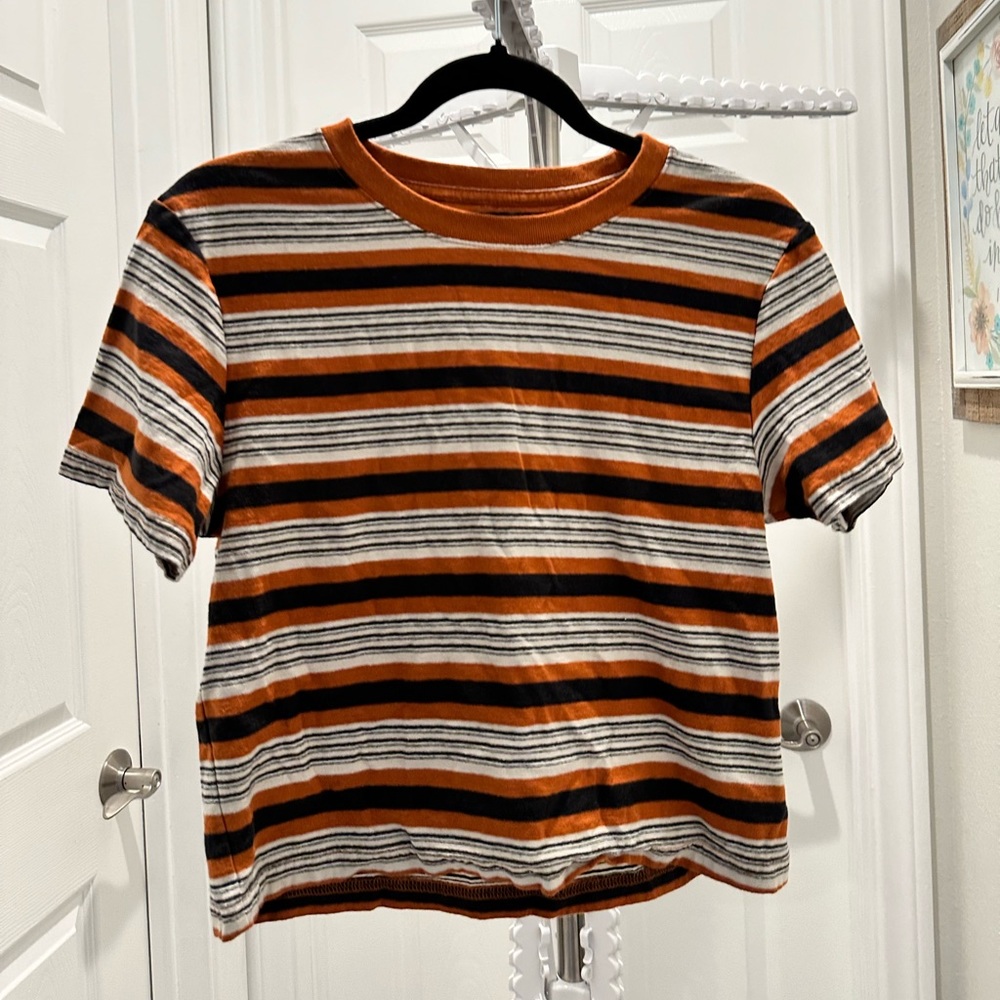 Large BDG Urban Outfitters striped crop baby tee